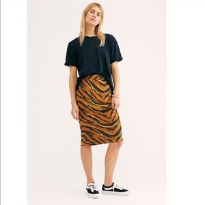 Free People Tiger Print Pencil Skirt